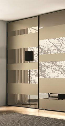 Bronze Tinted Mirror & Frosted Glass Sliding Wardrobe
